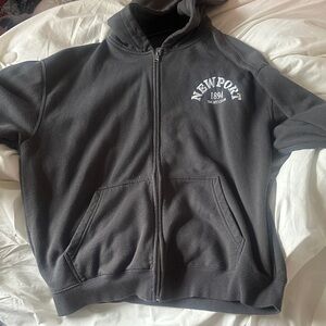 cute dark gray large zip up jacket